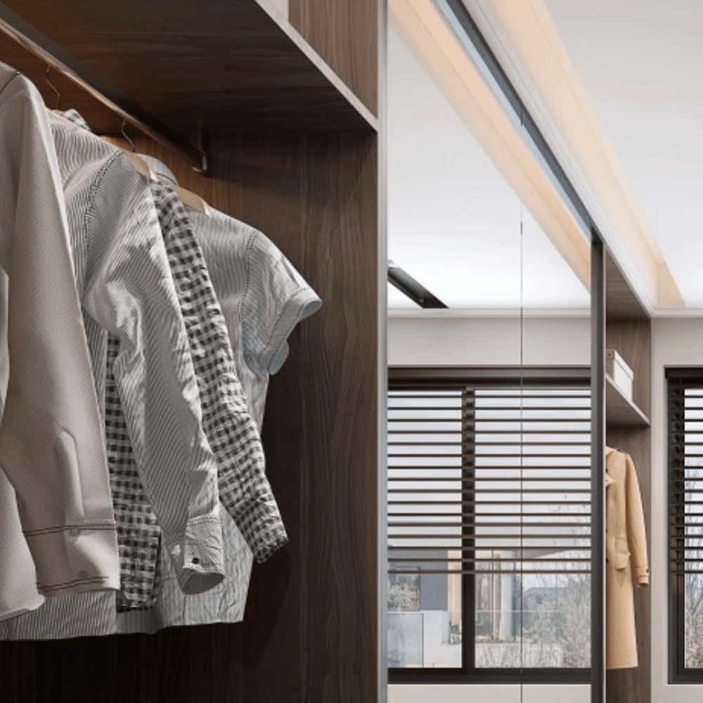 open wardrobe hanging area detail open wardrobe hanging area detail